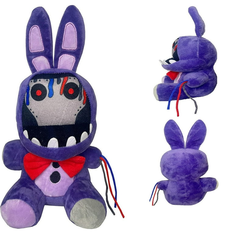 FNAF Withered Purple Bunny Plush Toys, 11 inches FNAF Security Breach Bonnie  Doll, Collectible Nightmare Freddy Plush Toys for Kids Fans 