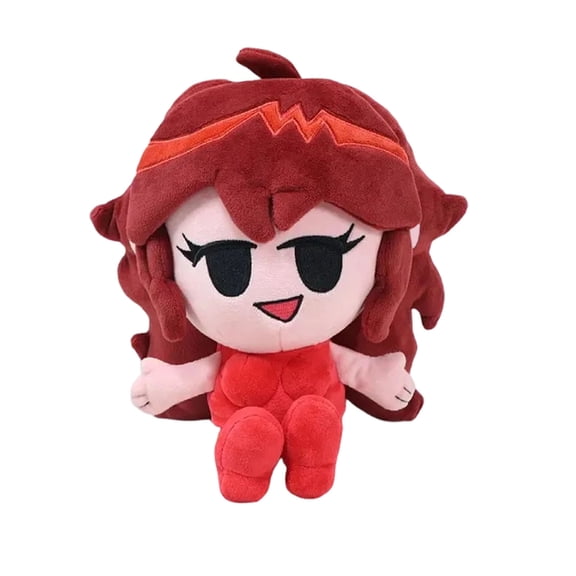 FNF Girlfriend Plush Toy Night Funkin Game Character Stuffed Doll Toy(Red-Girlfriend-20x16cm)