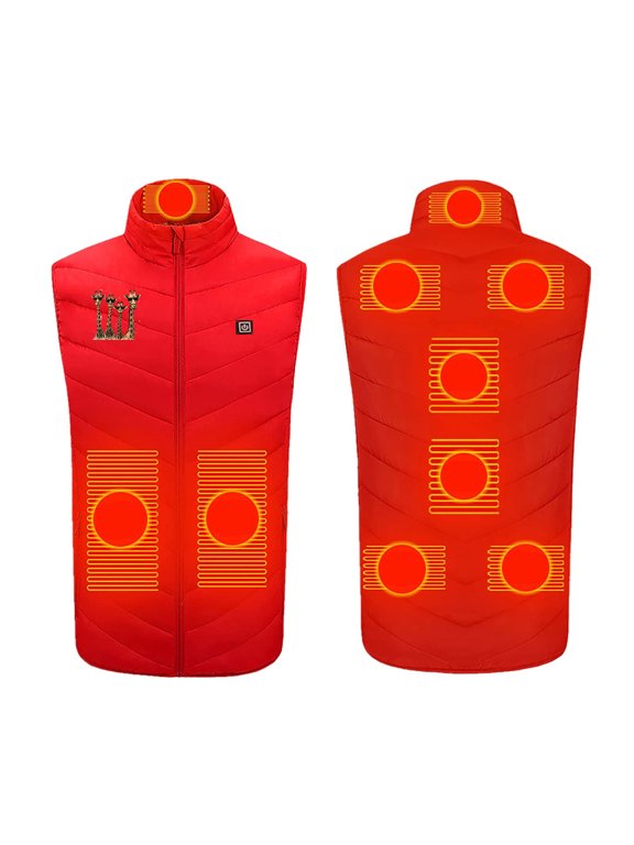 Graphic Heated Vest for Men Women 9 Heating Zones Warming Vest Lightweight Electric Heating Vests with 3 Heating Levels