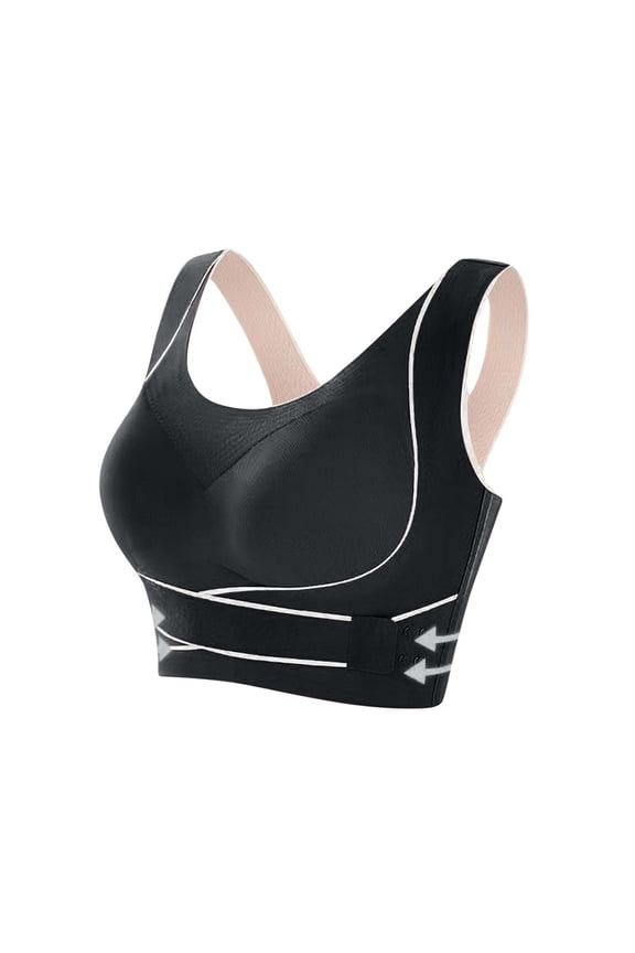Jelly Bras for Women Push up Wireless Seamless Comfy Posture Corrector Sports Daliy Bra Front Criss Cross Bras Side Buckle Yoga Crop Top