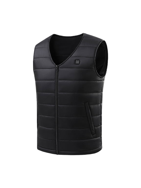 Men Women Heated Vest V Neck Smart Electric Heating Vest Zip Up Lightweight Quilted Vest with Heating Zones