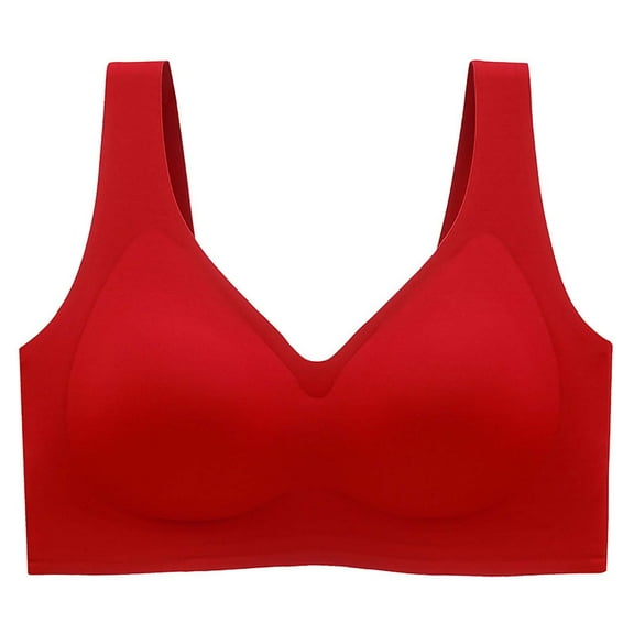 FNFHFY Minimizer Bras for Women Plus Size Seamless Wireless Push Up Jelly Bra Full Coverage Surpportive Tshirt Bra Anti-Sagging Bralettes