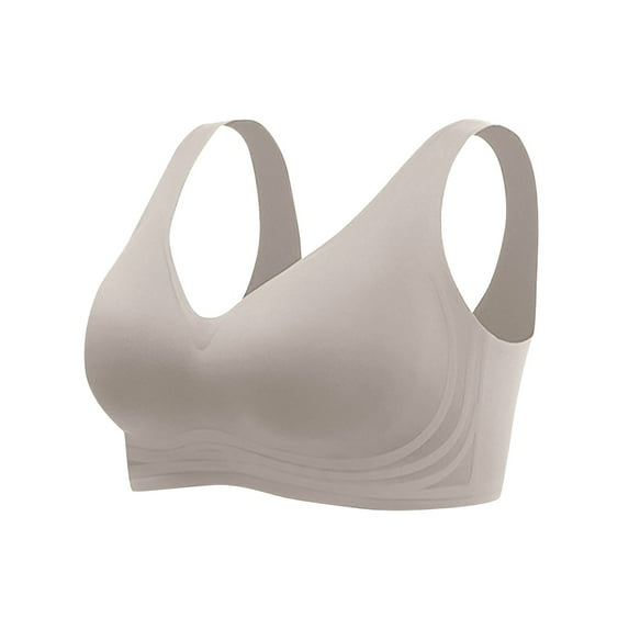 FNFHFY Minimizer Bras for Women Plus Size Seamless Wireless Push Up Jelly Bra Full Coverage Surpportive Tshirt Bra Anti-Sagging Bralettes