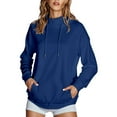thumbnail image 1 of FNFHFY Mock Neck Hoodies for Women Oversized Turtleneck Pullover Sweatshirt Loose Fit Drawstring Long Sleeve Hoodie with Kangaroo Pocket, 1 of 7