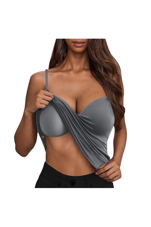 Tank Tops with Built in Bras Camisole Tops for Women No Underwire Comfort Undershirts Spaghetti Strap Yoga Tops