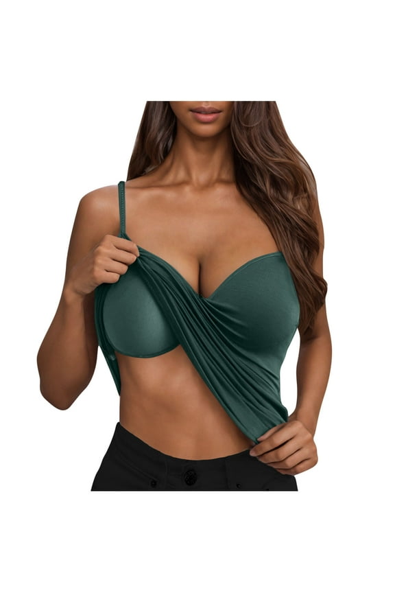 Tank Tops with Built in Bras Camisole Tops for Women No Underwire Comfort Undershirts Spaghetti Strap Yoga Tops