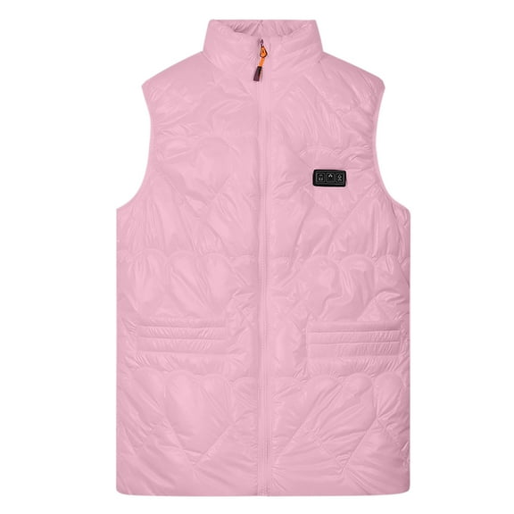 FNFHFY Women’s Lightweight Heated Vest 15 Heating Zones Electric Warming Vest Sleeveless Heated Coat Zip Up Quilted Jackets