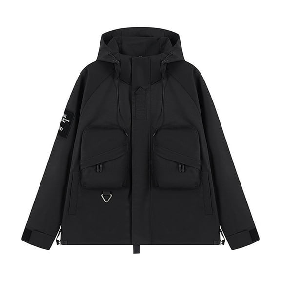 FNFHFY Women's Plus Size Jacket Lightweight Zip Up Windbreaker Raglan Sleeve Functional Hooded Softshell Jacket with Pockets​for Running Hiking