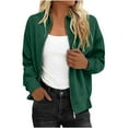 thumbnail image 1 of FNFHFY Womens Jacket Full Zip Lapel Coat Cropped Faux Suede Jackets Long Sleeve Lightweight Outwear Comfy Casual Fall Jackets, 1 of 9