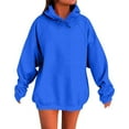 thumbnail image 1 of FNFHFY Womens Oversized Hoodies Drawstring Waffle Knit Hoodie Solid Long Sleeve Pullovers Loose Sweatshirts with Kangaroo Pocket, 1 of 5
