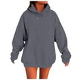 thumbnail image 1 of FNFHFY Womens Oversized Hoodies Solid Long Sleeve Pullover Sweatshirt Loose Drawstring Hooded Sweatshirts Cute Preppy Hoodie with Kangaroo Pocket, 1 of 5
