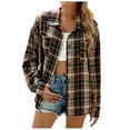 thumbnail image 1 of FNFHFY Womens Plaid Flannel Long Sleeve Casual Business Office Blouse Button Down Buffalo Plaid Tops Flannel Shirt, 1 of 8