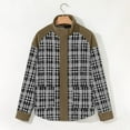 thumbnail image 1 of FNFHFY Womens Plaid Jackets Casual Corduroy Patchwork Jacket Zip-Up Snap Button Plaid Shacket Winter Fall Coats with Pockets, 1 of 9