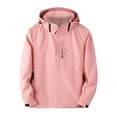 thumbnail image 1 of FNFHFY Womens Plus Size Windbreaker Jacket Casual Lightweight Zip Up Hooded Coat Breathable Softshell Windproof Active Outdoor Jacket, 1 of 3