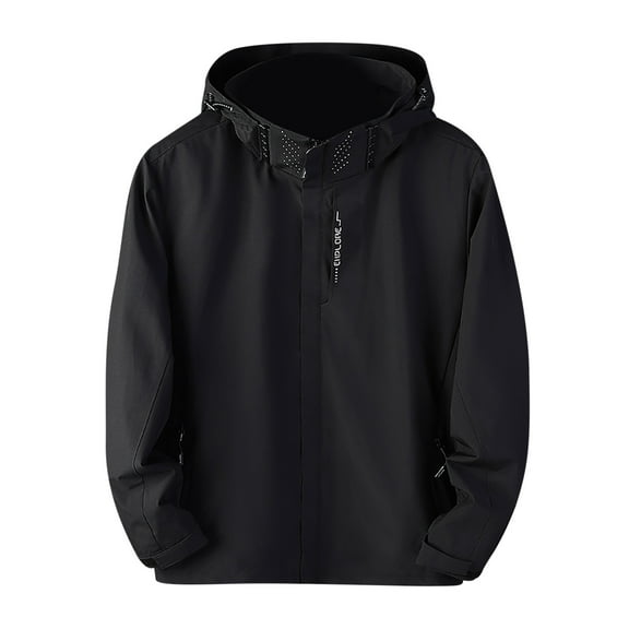 FNFHFY Womens Plus Size Windbreaker Jacket Casual Lightweight Zip Up Hooded Coat Breathable Softshell Windproof Active Outdoor Jacket