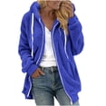 thumbnail image 1 of FNFHFY Womens Zip Up Sherpa Hoodies Comfy Soft Plus Size Hoodie Cozy Drawstring Solid Hooded Sweatshirts Fall Winter Thermal Warm Jackets, 1 of 5