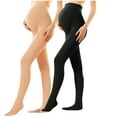 thumbnail image 1 of FNFYFH 2 PC Maternity Tights Over The Belly Adjustble Waist Comfortable Pregnancy Pants Thermal Winter Tights, 1 of 2