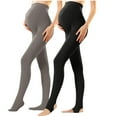 thumbnail image 1 of FNFYFH 2 PC Maternity Tights Over The Belly Adjustble Waist Comfortable Pregnancy Pants Thermal Winter Tights, 1 of 2