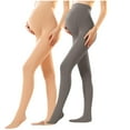 thumbnail image 1 of FNFYFH 2 PC Maternity Tights Over The Belly Adjustble Waist Comfortable Pregnancy Pants Thermal Winter Tights, 1 of 2