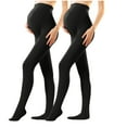 thumbnail image 1 of FNFYFH 2-Pack Pregnancy Tights Breathable and Comfortable Footed Maternity Leggings Warm Fleece Pergnancy Pants, 1 of 2