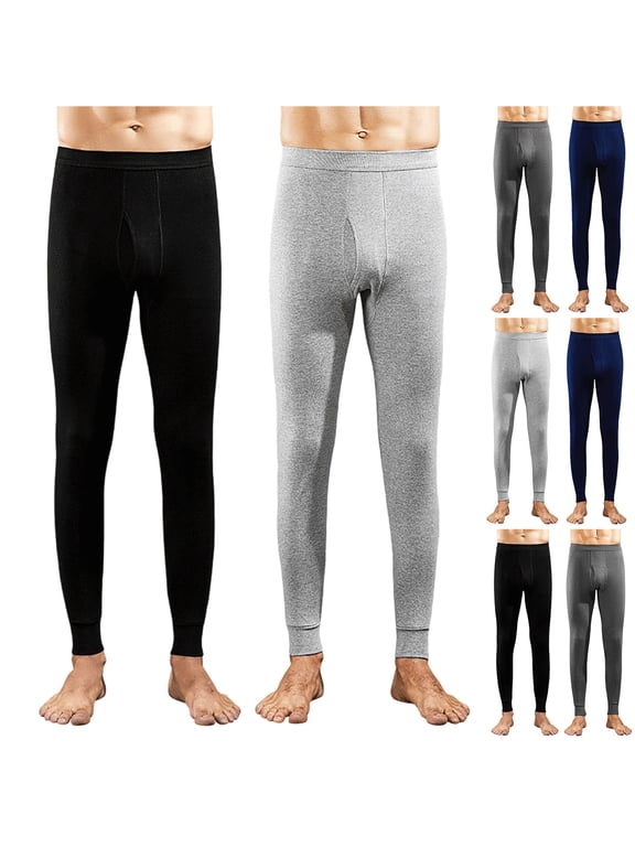2 Pack Thermal Pants for Men Long Johns Pants Long Underwear Bottoms Warm Base Layer Leggings