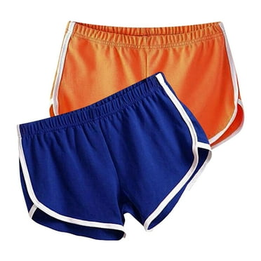 FNFYFH 2 Pack Women's Sport Short Pants Summer Elastic Waist Athletic Shorts Causal Cycling Hiking Sports Shorts Comfy Soft Lightweight Workout Bottoms 2025 Prime Clearance Deals