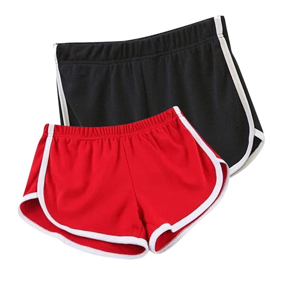 FNFYFH 2 Pack Womens Athletic Shorts Elastic Waist Dolphin Summer Shorts Causal Soft Smooth Gym Shorts Yoga Running Pants for Women 2025 Color Block Trendy Workout Bottoms Prime