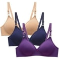 thumbnail image 1 of FNFYFH 3 Pack Womens Sexy Push-up Bras Smoothing Comfort Wireless Bra with Support and Lift Breathable Seamlss Bralettes with Extender Bras for Women 2025 Trendy T-shirt Bra S-XXXXXL, 1 of 6