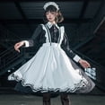 thumbnail image 1 of FNFYFH Anime Maid Cosplay Dress Set for Women Cute Waitress Outfit with Accessories for Masquerade and Theme Parties, 1 of 8