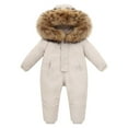 thumbnail image 1 of FNFYFH Baby One Pieces Ski Suits Jumpsuits Insulated Snowsuits Fleece Lined Hooded Romper Winter Outdoor Coveralls for Kids, 1 of 4