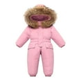 thumbnail image 1 of FNFYFH Baby Snowsuit Fleece Lining Warm Romper Infant Hooded Jumpsuit Winter Outdoor Coveralls, 1 of 9