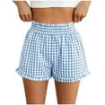 thumbnail image 1 of FNFYFH Boxer Shorts for Women Gingham Pajama Shorts Summer Casual Lounge Sleep Plaid Shorts Y2K Beach Bottoms, 1 of 6