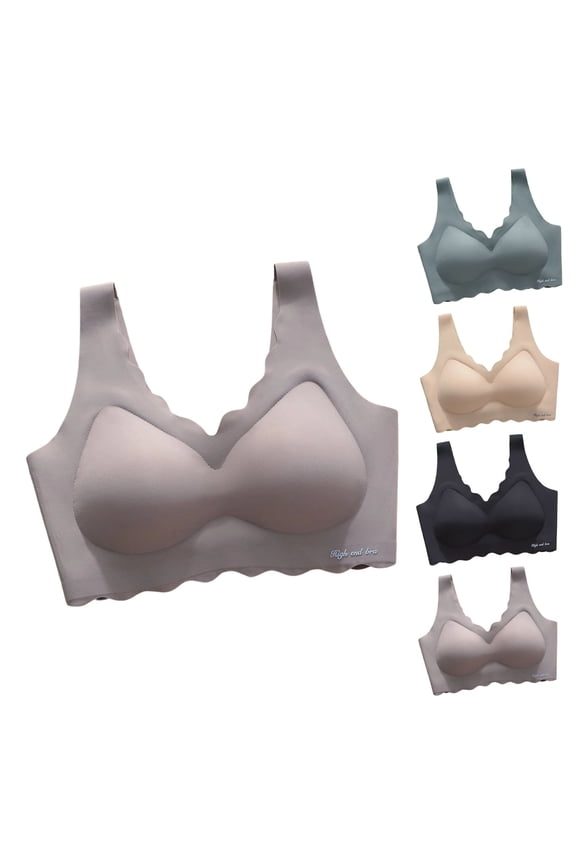 FNFYFH Bras for Women Full Coverage No Wire Bralettes Seamless Push Up Bralette Comfy Solid Color Tank Bra