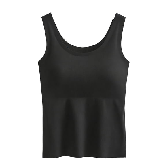 FNFYFH Built in Bra Tank Tops for Women Seamless Comfort Layering Undershirts Sleeveless Basic Summer Shirt
