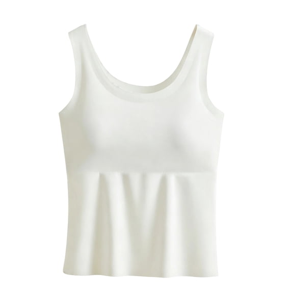FNFYFH Built in Bra Tank Tops for Women Seamless Comfort Layering Undershirts Sleeveless Basic Summer Shirt