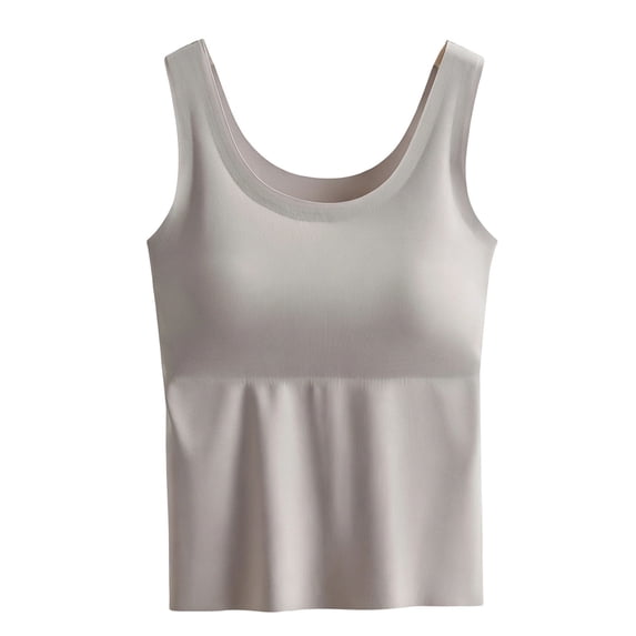 FNFYFH Built in Bra Tank Tops for Women Seamless Comfort Layering Undershirts Sleeveless Basic Summer Shirt