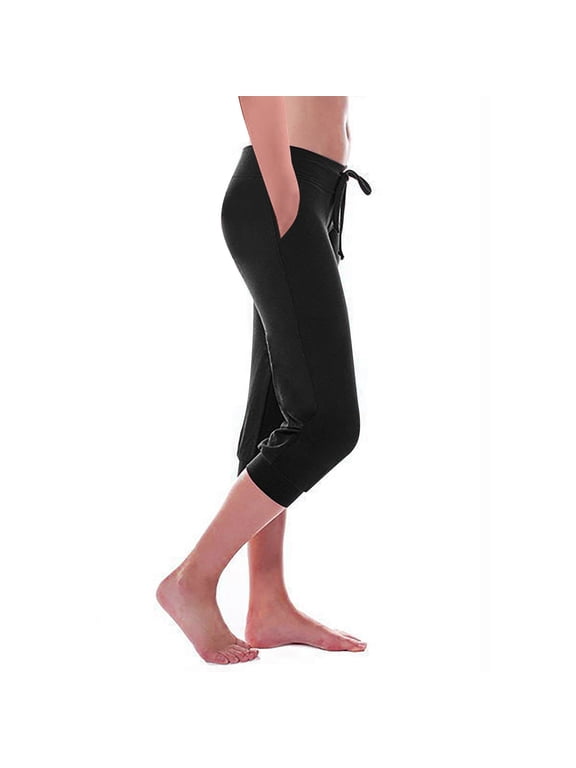 Capri Legging for Women Drawstring Yoga Pants for Women with Pockets Slim Fit Workout Capris Workout Womens Plus Size Athletic Leggings XS-4XL