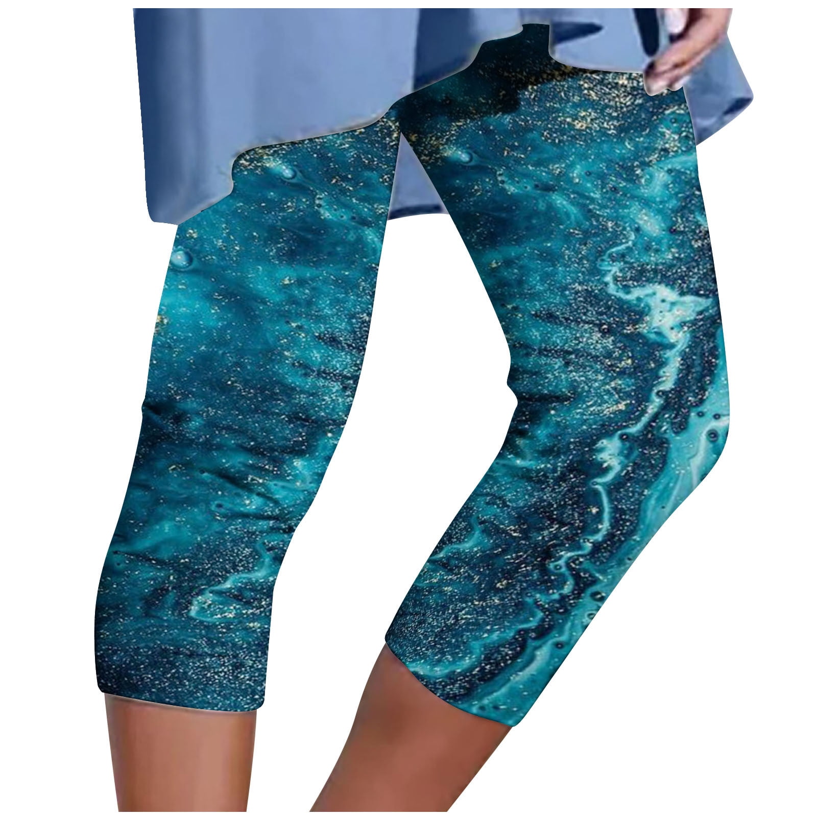 FNFYFH Capri Leggings for Women ,Print Capris for Women Plus Size