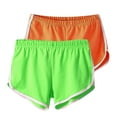 thumbnail image 1 of FNFYFH 2 Pack Dolphin Shorts for Women Elastic Waist Contrast Dolphin Shorts 3 Inch - 2025 Summer Casual Shorts Comfy Shorts Beach Short No PocketS,M,L, 1 of 2