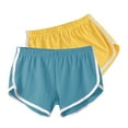thumbnail image 1 of FNFYFH 2 Piece Contrast Dolphin Shorts for Women 2025 Summer Buttery Soft Athletic Shorts Comfy Milk Slik Shorts Casual Elastic Waisted Running Short PantsS,M,L, 1 of 2