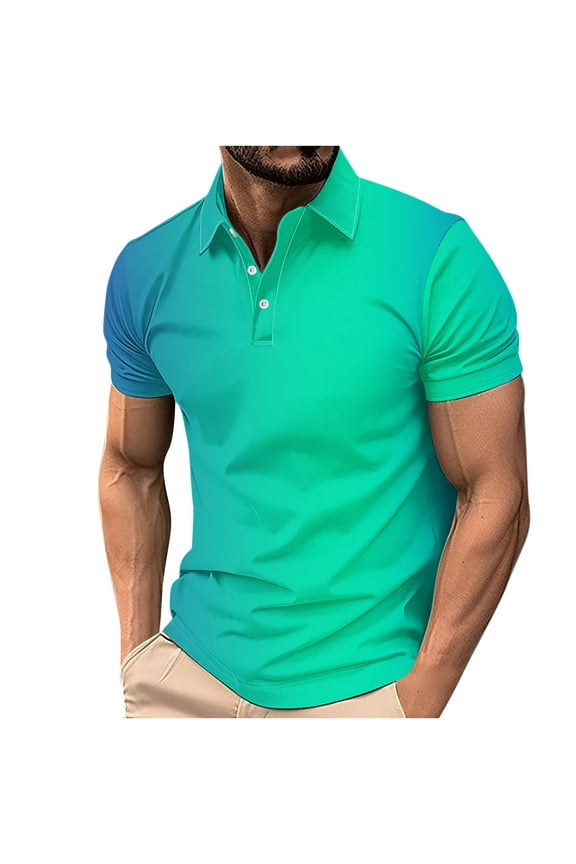 2025 Men's Golf Shirts Short Sleeve Shirts 2025 Summer Tie Dye Graphic Tees Lightweight Casual Collared T Shirt Multicolor,M