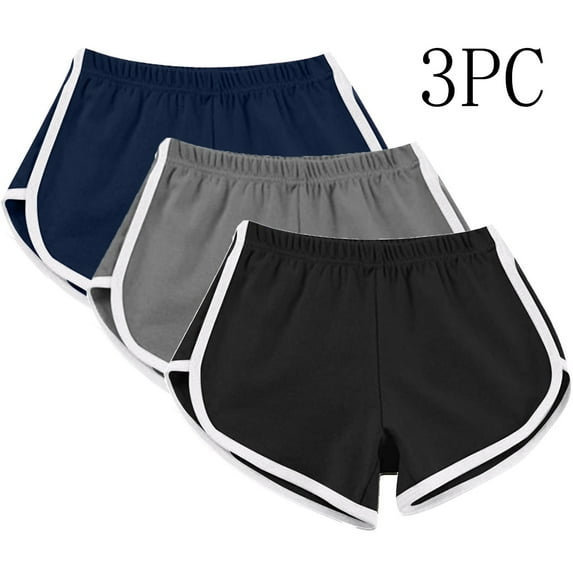 FNFYFH 3 Yoga Shorts for Women Summer Lounge Elastic Waisted Athletic Shorts Loose Fit Hot Pants Comfy Breathable Wide Leg Shorts (Women's 3X-Large)