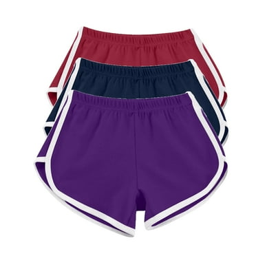 FNFYFH Pack 3 Women's High Waisted Running Shorts 3'' Shorts Elastic Waistband Short Pants Buttery Soft Athletic Gym Track Workout Shorts No PocketS,M,L,XL,XXL,XXXL