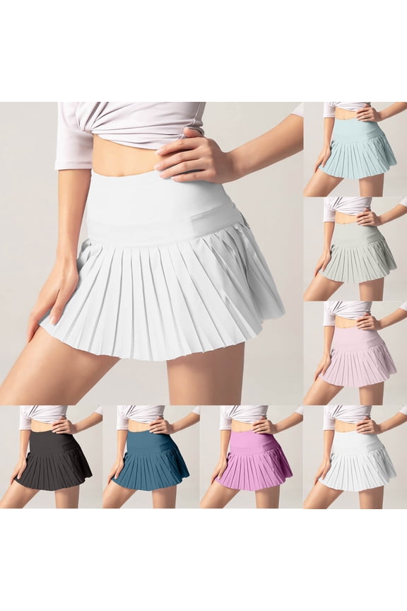 Pleated Mini Skirts for Women Summer Casual Boho Flowy Skirt Built in Shorts 2025 Fashion Trendy Skorts (Women's XX-Large)