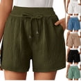 thumbnail image 1 of FNFYFH Shorts for Women with Pockets Drawstring Elastic High Waisted Shorts Summer Loose Fit Comfy Workout Shorts Womens Causal Sports Pants,Black S-XXL, 1 of 6