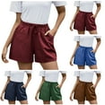 thumbnail image 1 of FNFYFH Womens Plus Size Shorts with Pockets Beach Wide Leg Short Pants High Waist Casual Linen Shorts (Women's Medium), 1 of 8