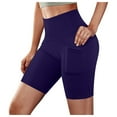 thumbnail image 1 of FNFYFH Womens Workout Yoga Shorts High Waist 8" Biker No Front Seam Cream Feeling Athletic Shorts with Pockets Yoga Leggings Short PantsS,M,L,XL,XXL, 1 of 6