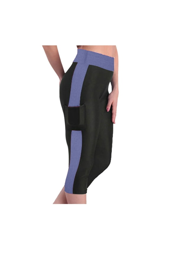 Yoga Capris for Women with Pockets High Waisted Tummy Control Capri Leggings Womens Slim Fit Butt Lifting Workout Legging Stretchy Color Block Pants,Coffee S-3XL