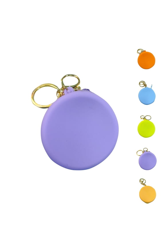 Coin Purse,Fashion Soft Plush Round Coin Pouch,Portable Small Change Purse Cute Zip Wallet