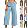 thumbnail image 1 of FNFYFH Cropped Dress Pants for Women High Waisted Wide Leg Work Trousers Trendy Travel Golf Pants with Pockets, 1 of 7